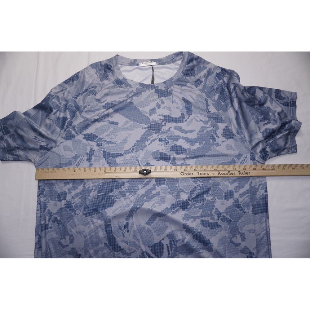 Pinspark Large Blue Camo Polyester UPF 50+ Performance T-Shirt - Picture 3 of 7